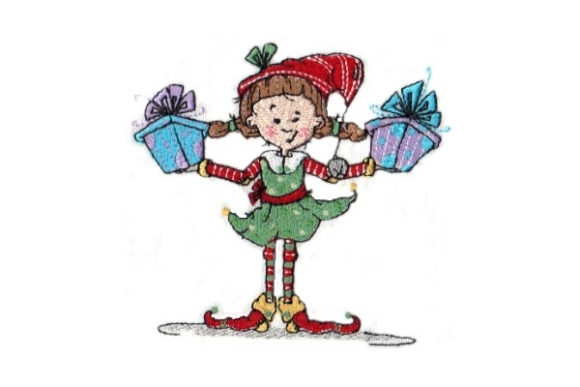 Charming Sassy Polly Elf Embroidery Design