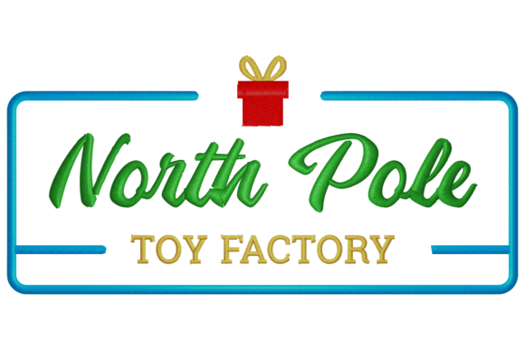 North Pole Factory: A Festive Embroidery Design