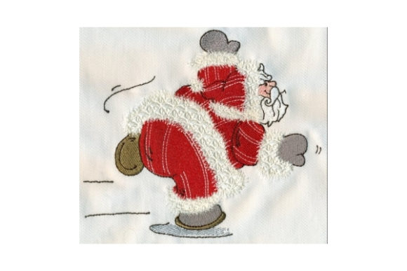 Sassy Dancing Santa: A Festive Embroidery Design