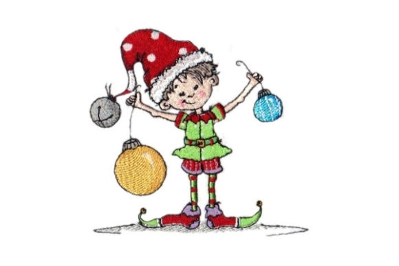 Sassy Noah Elf: A Festive Embroidery Delight